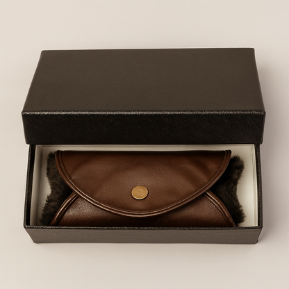 Deluxe Sheepskin Polishing Mitt Dark Brown