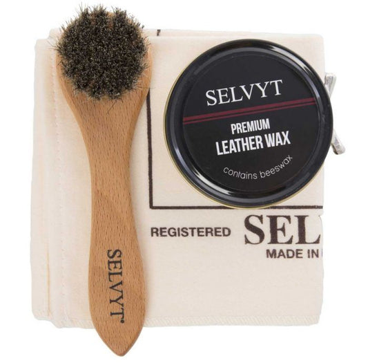 Selvyt Cloth, Beeswax and Applicator Brush Set