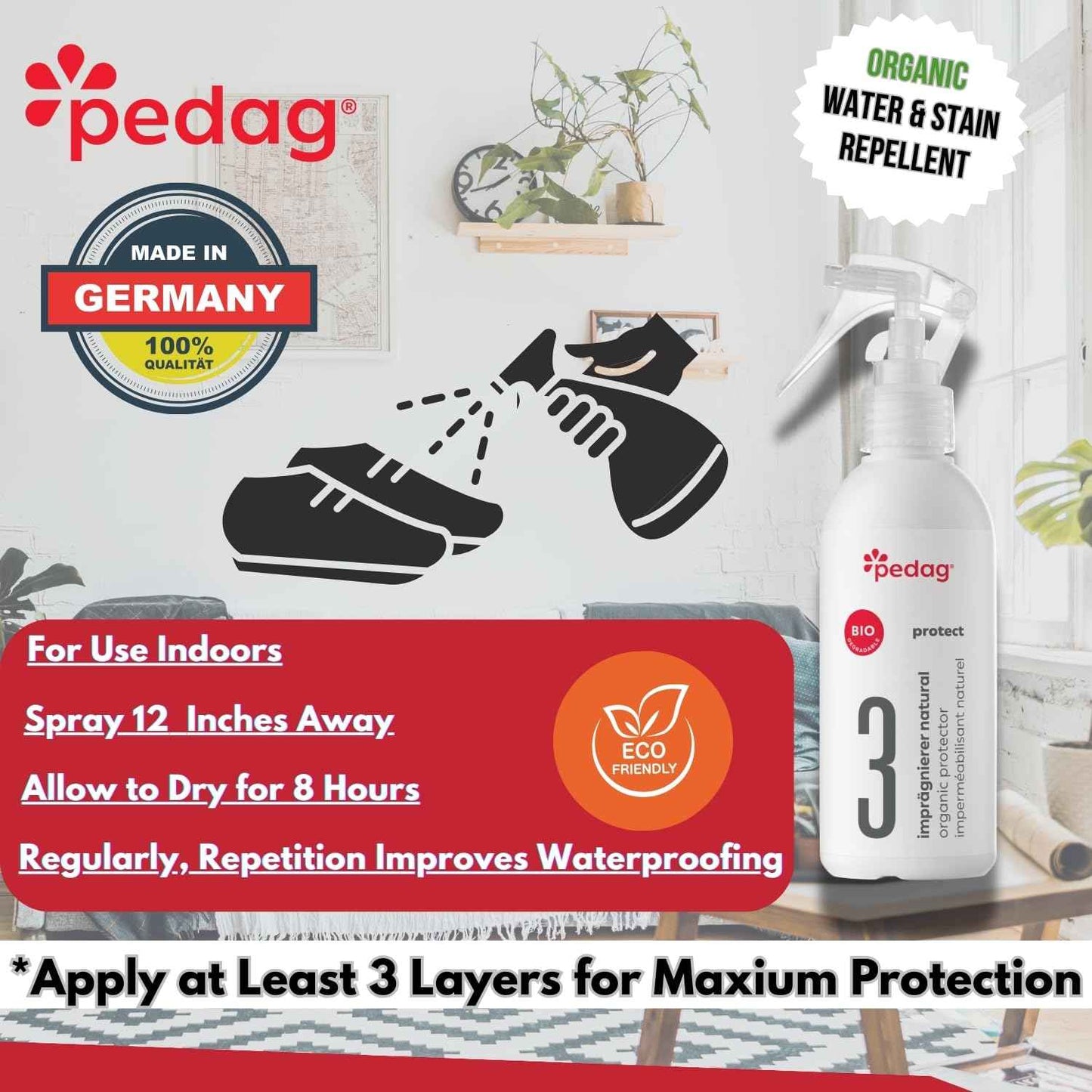 Pedag ECO-Line No.3 Organic Protector 220ml Waterproof Shoe Spray