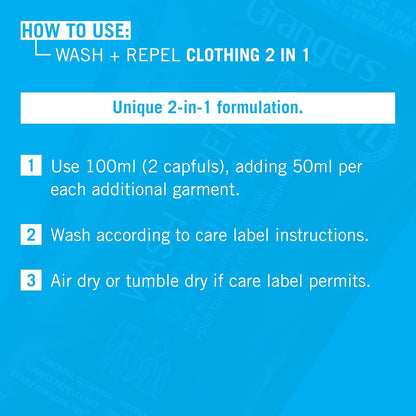 Grangers Wash + Repel Clothing 2in1 1L Refill Clothing Proofer