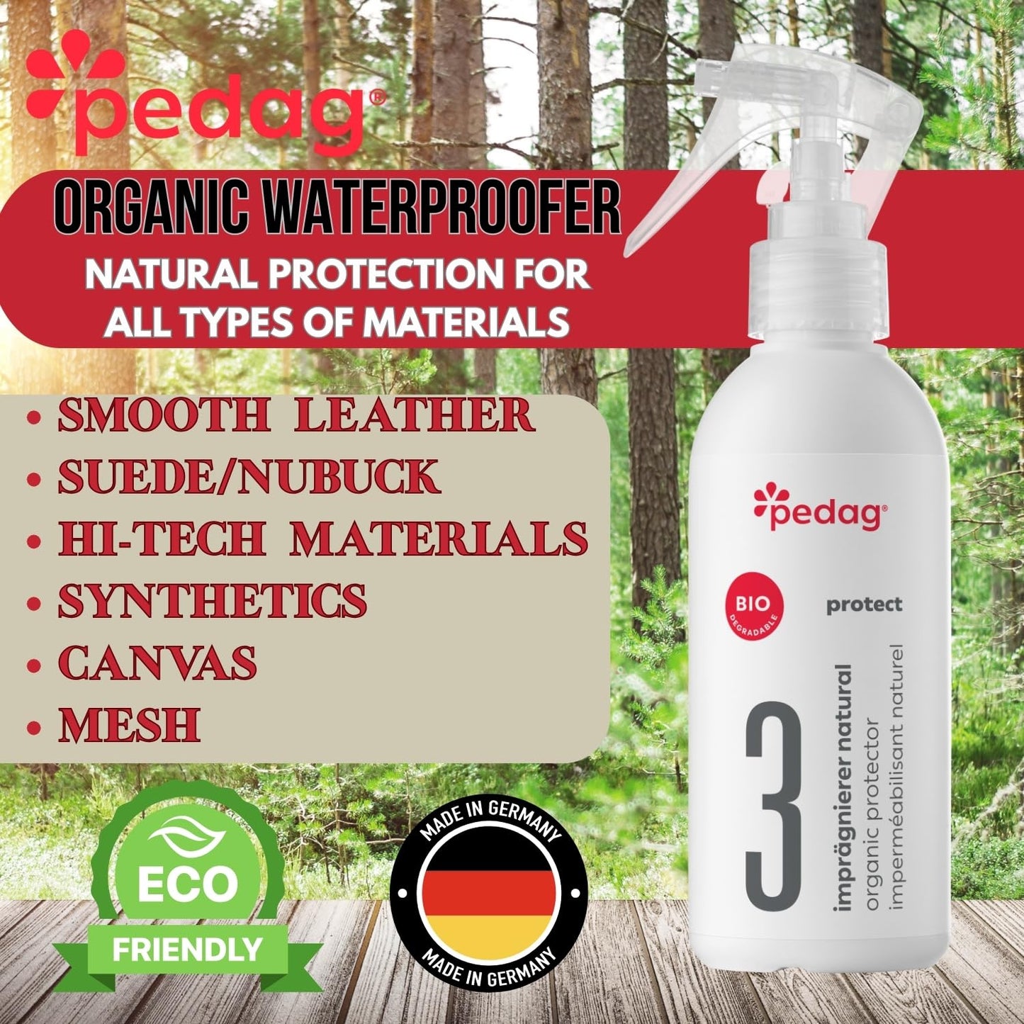 Pedag ECO-Line No.3 Organic Protector 220ml Waterproof Shoe Spray
