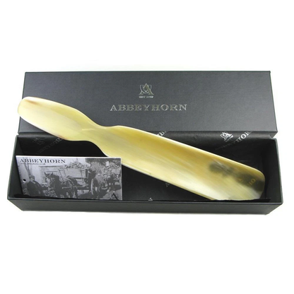 Abbeyhorn 7" Flat Shoehorn with Handle & Leather Thong