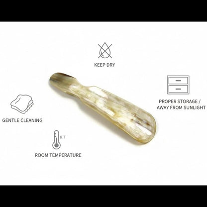 Abbeyhorn Flat 7" Shoehorn with Handle & Leather Thong