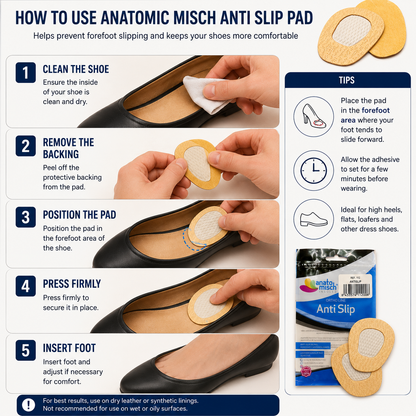 Anatomisch Anti Slip Met Pad (112) One Size Comfort Insole Insert