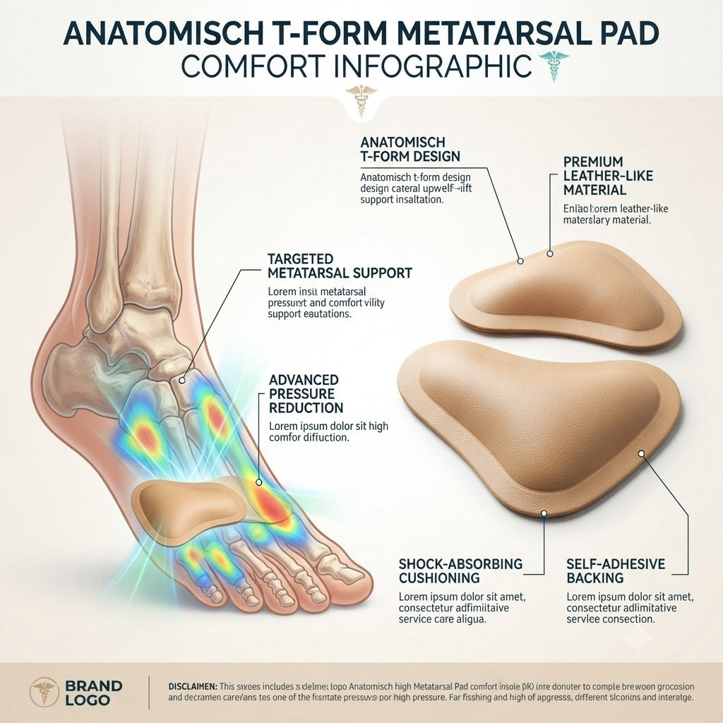 Anatomisch T-Form metatarsal comfort insoles for forefoot support and cushioning benetifs