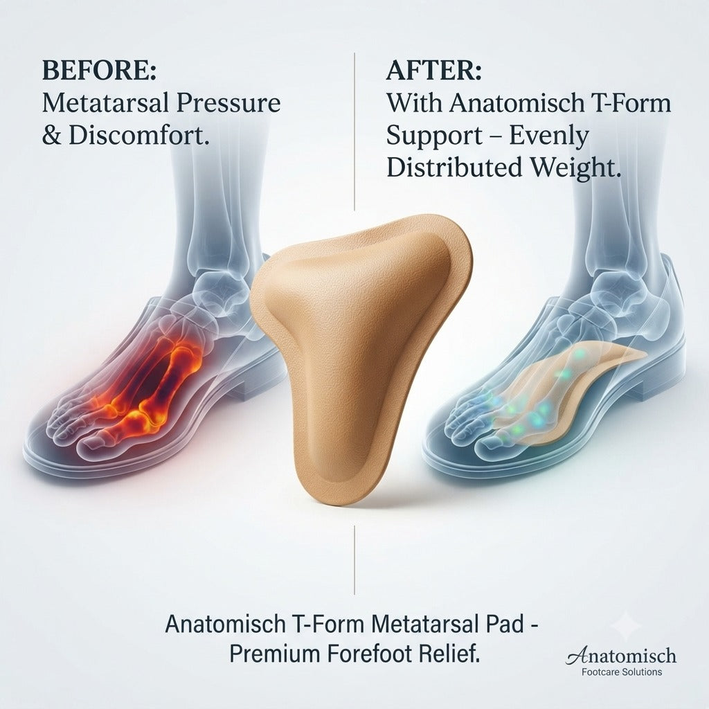 Anatomisch T-Form metatarsal comfort insoles for forefoot support and cushioning benefits