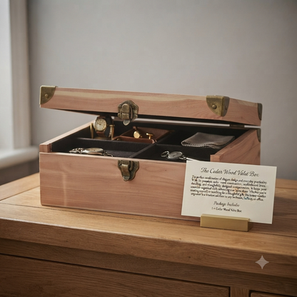 Cedar Wood Valet Box with Brass Edge