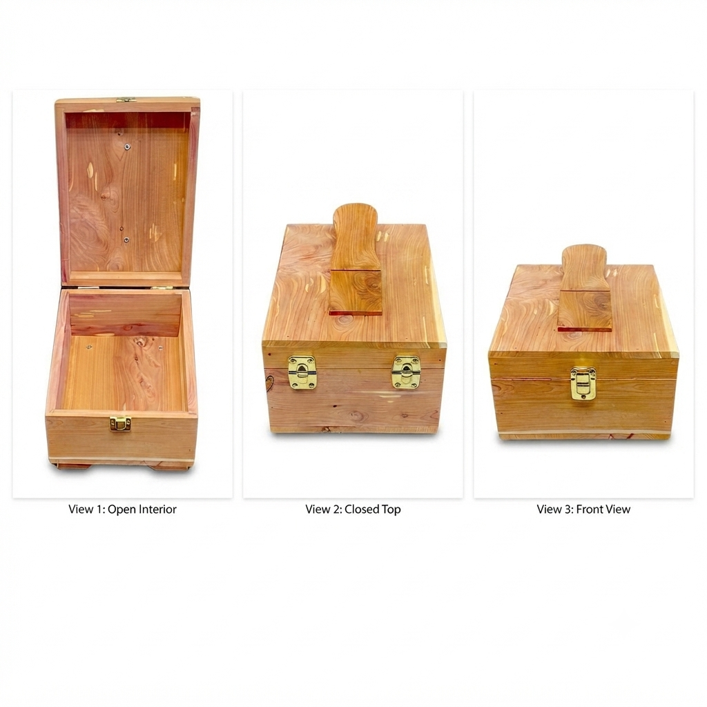 Cedarwood Valet Box with Feet and Shoe Rest