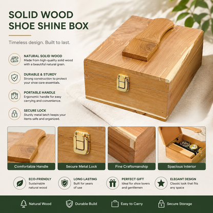 Cedarwood Valet Box with Feet and Shoe Rest