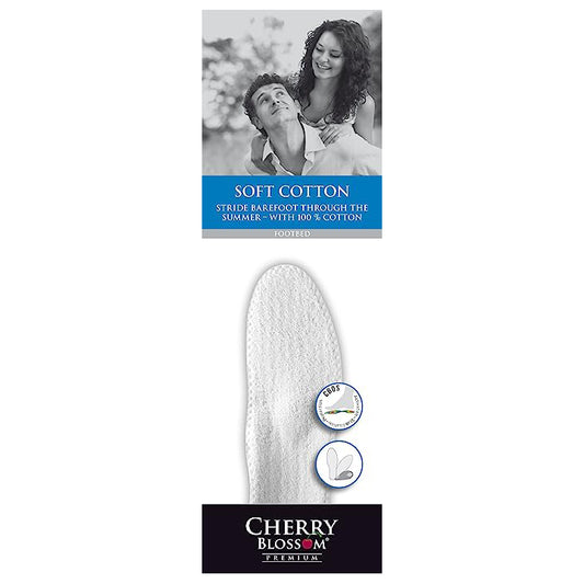 Cherry Blossom Soft Cotton Insoles White