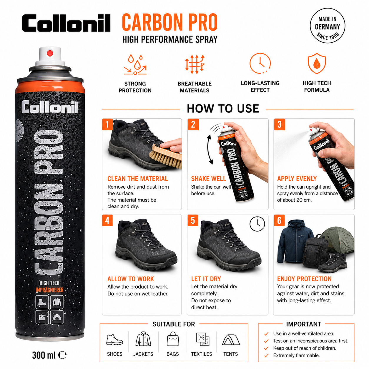 Collonil Carbon Pro 300ml Waterproofing Spray