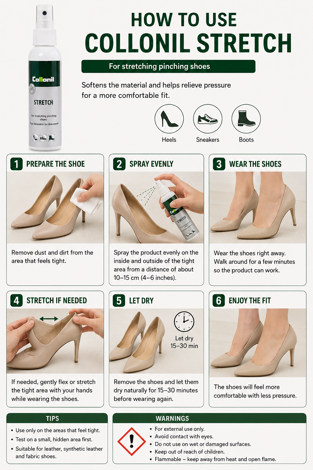 Collonil Stretch 150ml Hand Pump Shoe Stretch Spray