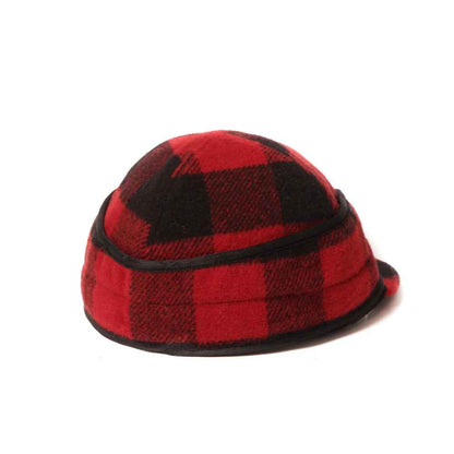 Crown Cap 1-1701 Buffalo Check Hat Black/Red with Tie
