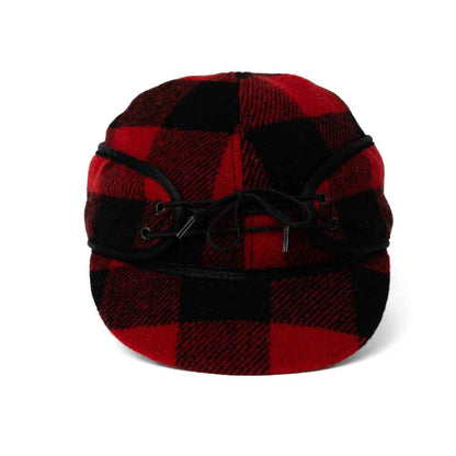 Crown Cap 1-1701 Buffalo Check Hat Black/Red with Tie