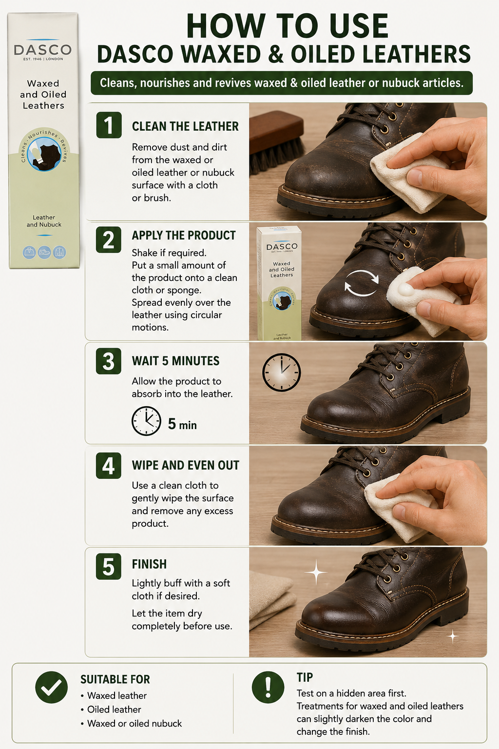 Dasco Waxed & Oiled Leather Cream 75ml