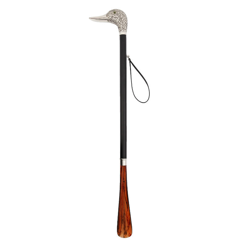 Decorative Duck Head Shoe Horn with Leather Stem