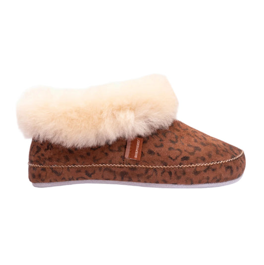 Shepherd of Sweden Emmy Sheepskin Slippers Boots Chestnut/Leopard