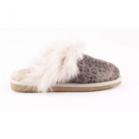 Shepherd of Sweden Evelina Sheepskin Slippers Brown Leopard