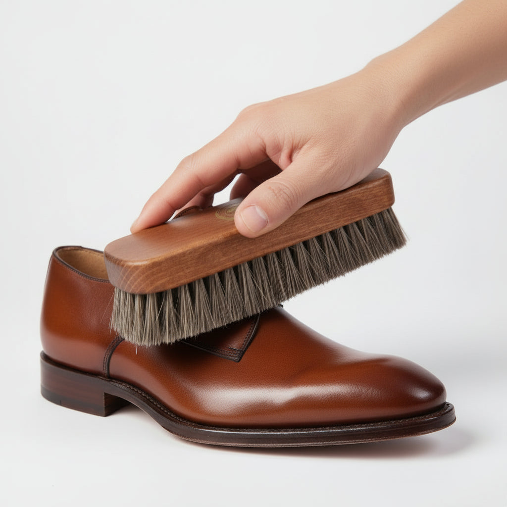 G.H. Bass Buffing Brush Natural Horsehair Shine Shoes & Boots Easily