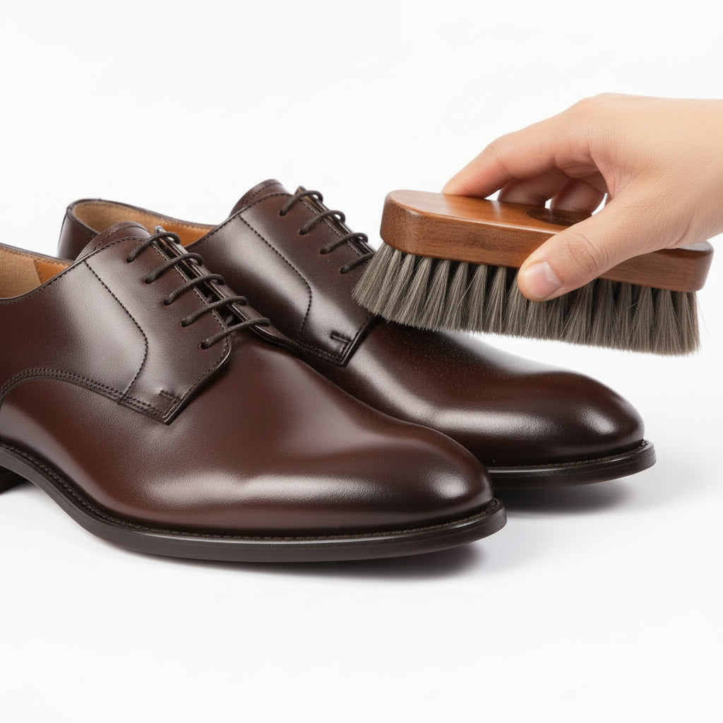 G.H. Bass Buffing Brush Natural Horsehair Shine Shoes & Boots Easily