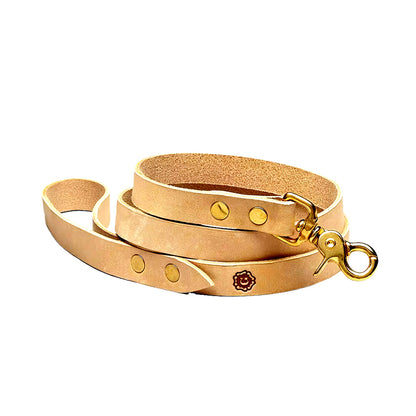 Grenson Premium Calf Leather Dog Lead with Solid Brass Hardware