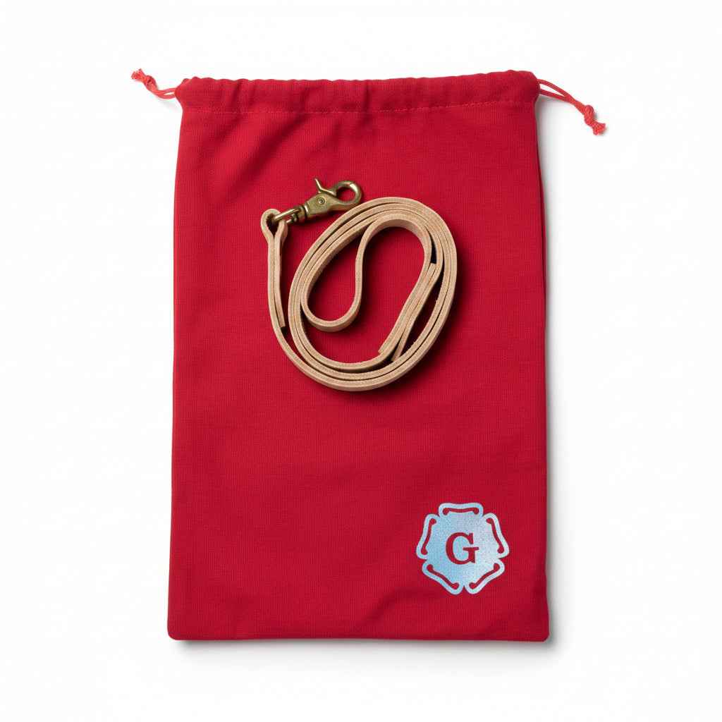 Grenson Leather Dog Lead Natural Tan Genuine Leather Lead with Clip