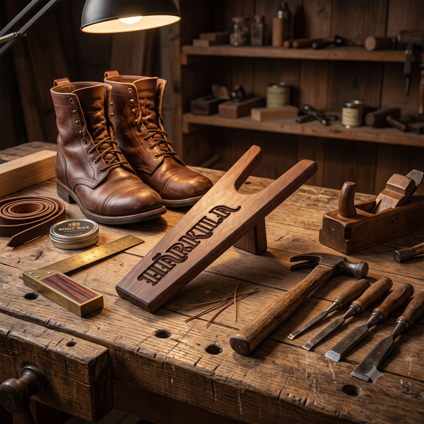 Harkila Boot Jack Dark Brown Sturdy Hardwood Boot Remover