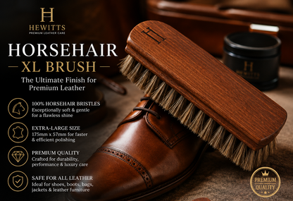 Hewitts Horsehair XL Brush Luxury Shoe Shine Brush