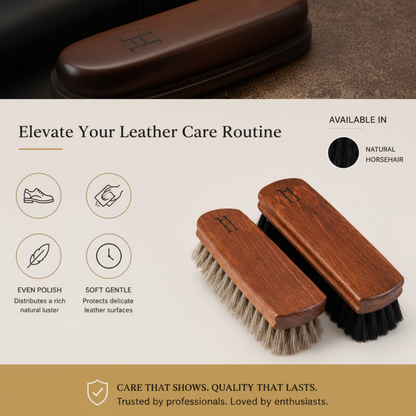 Hewitts Horsehair XL Brush Luxury Shoe Shine Brush