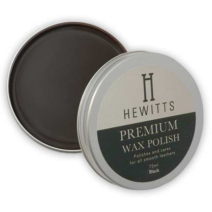 Hewitts Premium Wax Polish 75ml High Shine Leather Shoe Polish