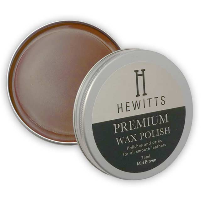 Hewitts Premium Wax Polish 75ml High Shine Leather Shoe Polish