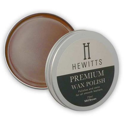 Hewitts Premium Wax Polish 75ml High Shine Leather Shoe Polish