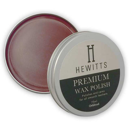 Hewitts Premium Wax Polish 75ml High Shine Leather Shoe Polish
