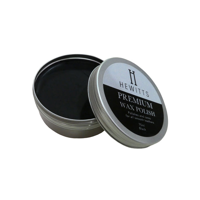 Hewitts Premium Wax Polish 75ml High Shine Leather Shoe Polish