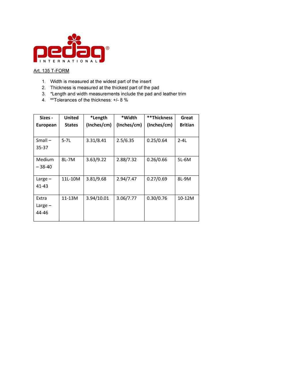 Pedag T-Form Metatarsal Pad - Supports & Cushions The Arch