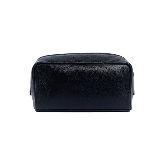 Luxury Leather Toiletry Bag Black
