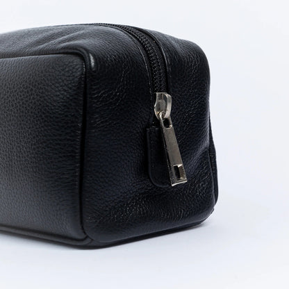 Luxury Leather Toiletry Bag Black