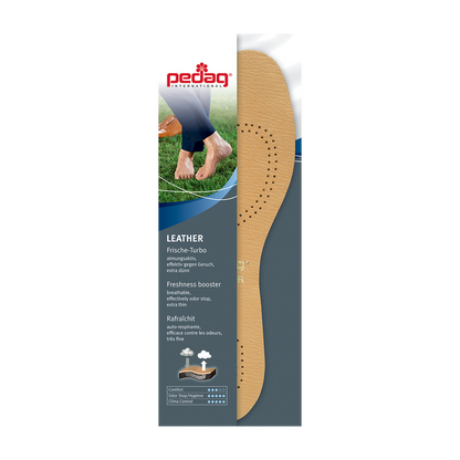 Pedag Leather Flat Insoles with Anti-Odour Activated Charcoal