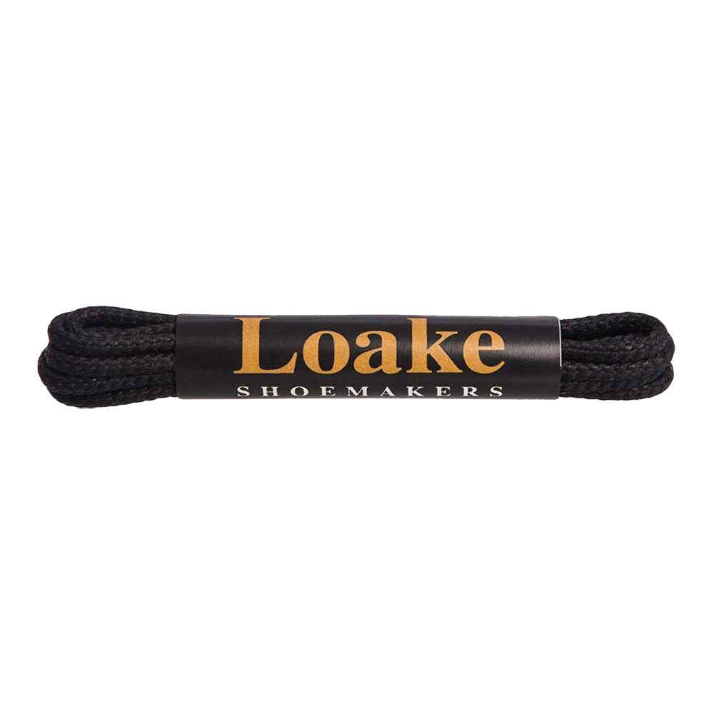 Loake Corded Wax Shoe Laces for Stylish Footwear Black