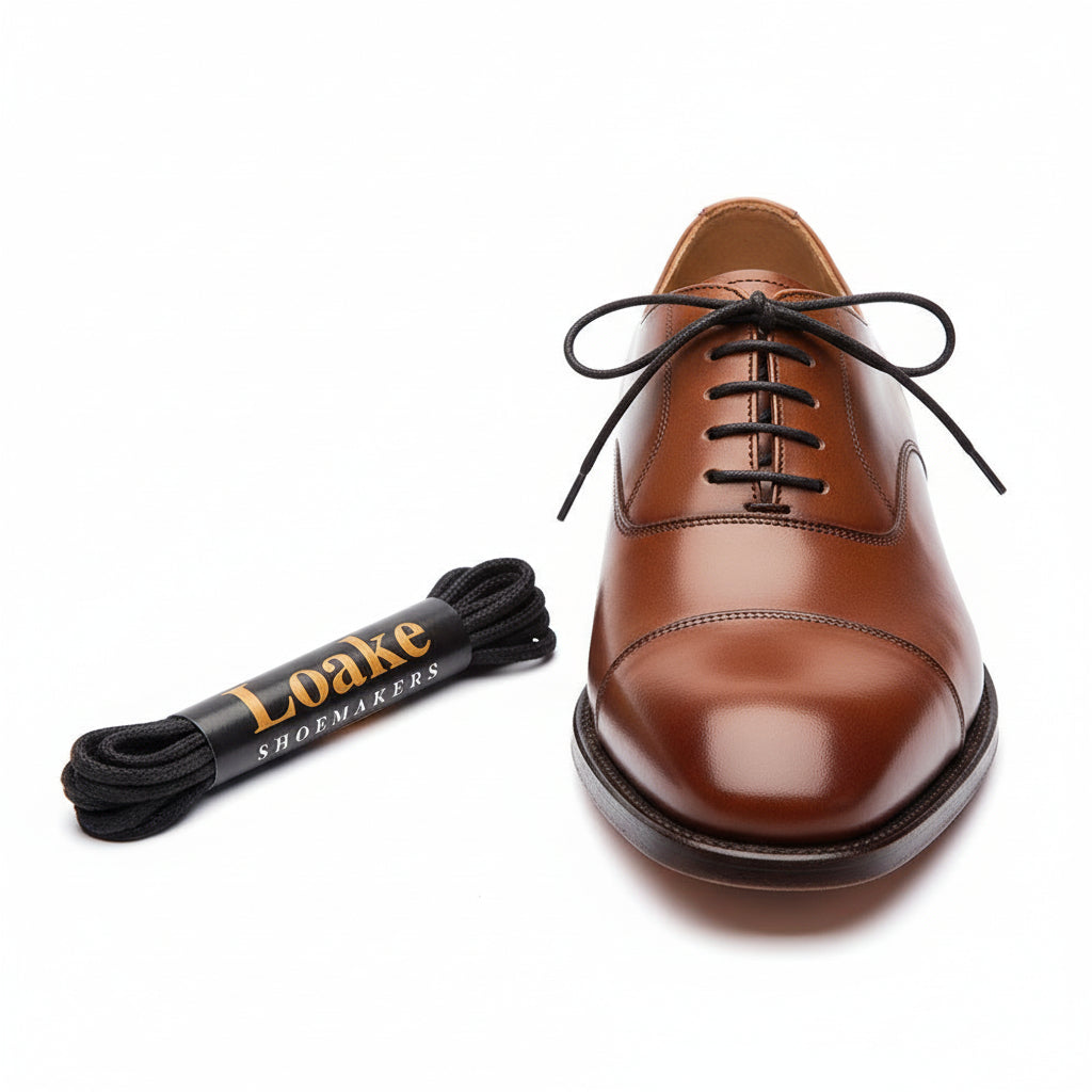 Loake Corded Wax Shoe Laces Black | Smart & Durable Dress Shoe Laces