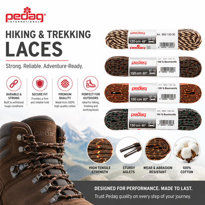 Pedag Hiking & Trekking Laces | 120cm & 150cm Boot