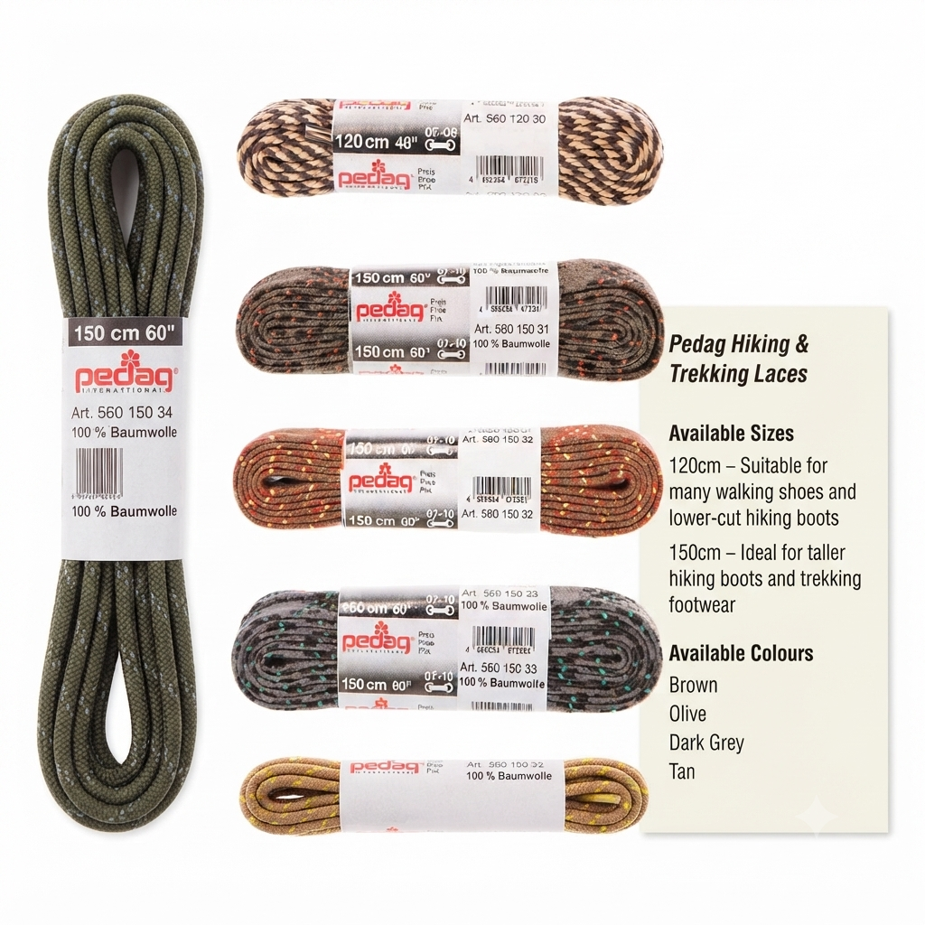 Pedag Hiking & Trekking Laces | 120cm & 150cm Boot
