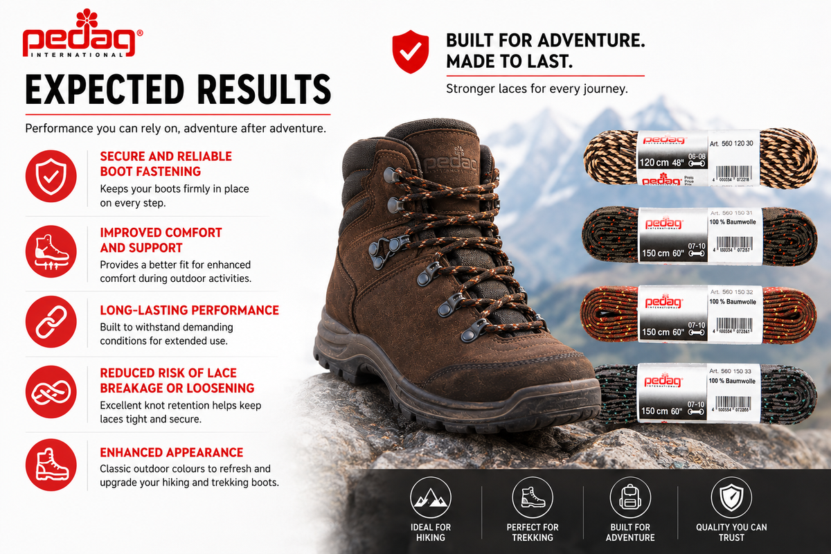 Pedag Hiking & Trekking Laces | 120cm & 150cm Boot