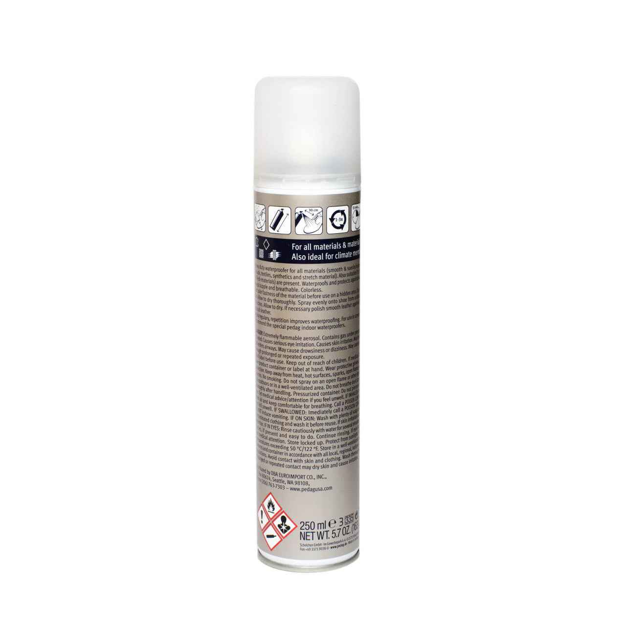 Pedag Waterproofer 250ml All-Purpose Protector Spray for All Materials