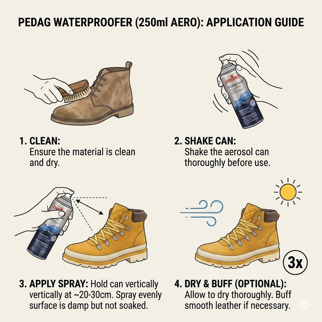 Pedag Waterproofer 250ml All-Purpose Protector Spray for All Materials
