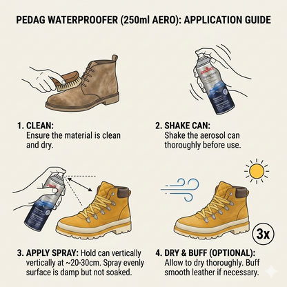 Pedag Waterproofer 250ml All-Purpose Protector Spray for All Materials
