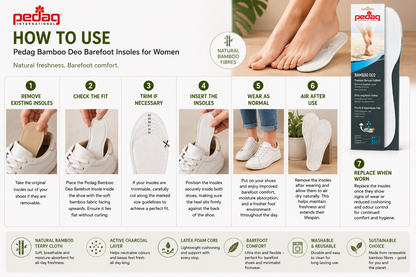 Pedag Bamboo Deo Barefoot Insoles for Women