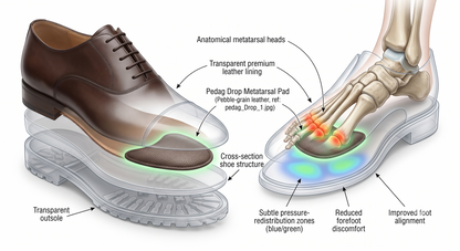 Metatarsal Pad Pedag Drop - Leather Support for Splayfoot in Shoes and Boots