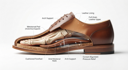 Metatarsal Pad Pedag Drop - Leather Support for Splayfoot in Shoes and Boots