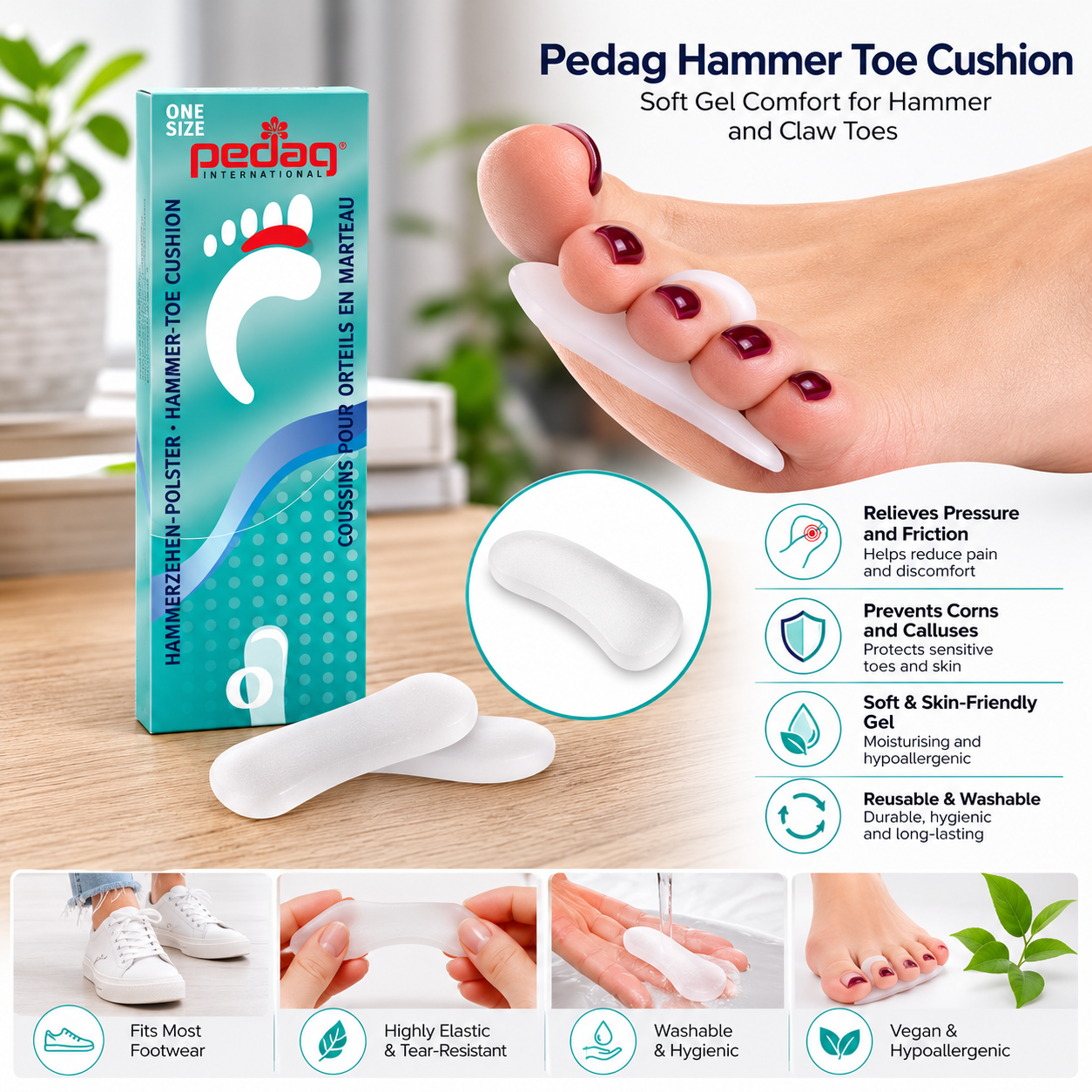 Pedag Hammer Toe Cushion Soft Gel Support